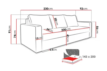 Beno Bäddsoffa - Grå - Möbler - Soffa - Bäddsoffa - 3 sits bäddsoffa