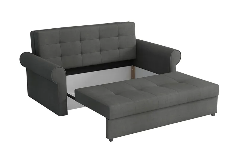 Bensbyn 2-sits Bäddsoffa med Förvaring och Rullarmstöd i Tyg - Grön - Möbler - Soffa - Bäddsoffa - 3 sits bäddsoffa