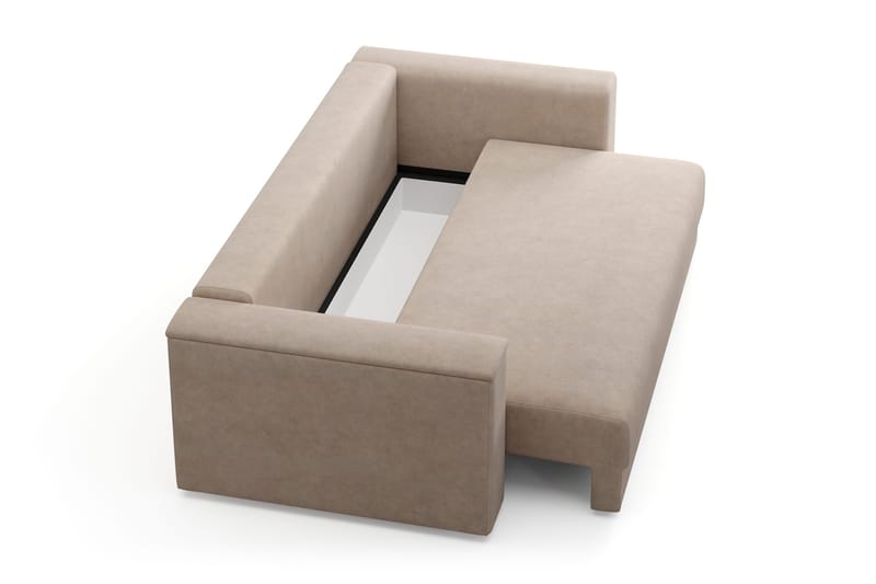Bergen Djup 3-sits Bäddsoffa med förvaring - Beige - Möbler - Soffa - Bäddsoffa - 3 sits bäddsoffa
