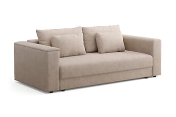 Bergen Djup 3-sits Bäddsoffa med förvaring - Beige - Möbler - Soffa - Bäddsoffa - 3 sits bäddsoffa