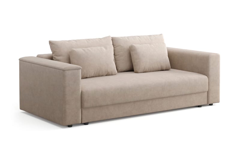 Bergen Djup 3-sits Bäddsoffa med förvaring - Beige - Möbler - Soffa - Bäddsoffa - 3 sits bäddsoffa