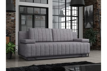 Bonsall 3-sits Längsbäddad Bäddsoffa 146x200 cm med Förvaring i Tyg - Grå - Möbler - Soffa - Bäddsoffa - 3 sits bäddsoffa