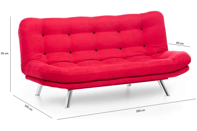 Breana Bäddsoffa 3-sits - Röd - Möbler - Soffa - Bäddsoffa - 3 sits bäddsoffa