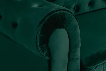 Chesterfield Lyx 3-sits Framåtbäddad bäddsoffa i sammet - Mörkgrön / Grön - Möbler - Soffa - Bäddsoffa - 3 sits bäddsoffa