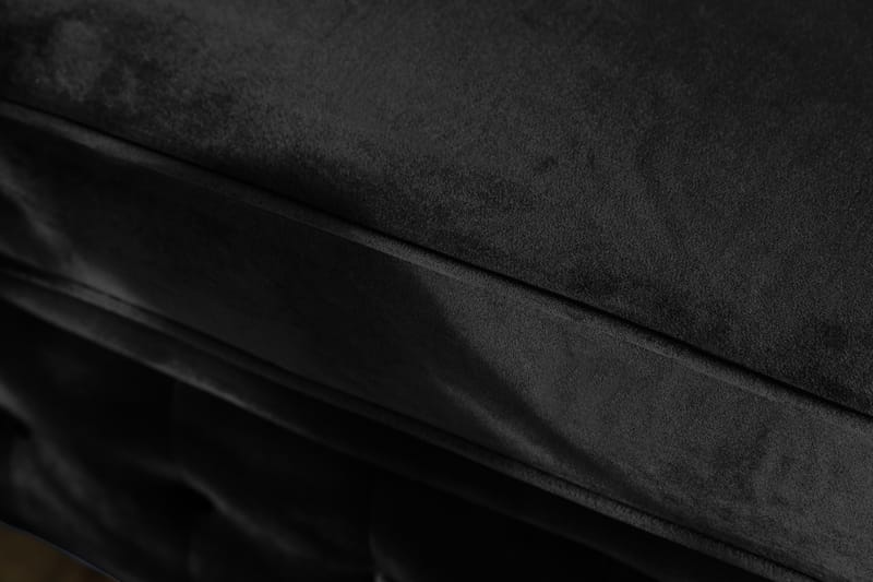Chesterfield Lyx 3-sits Framåtbäddad bäddsoffa i Sammet - Svart - Möbler - Soffa - Bäddsoffa - 3 sits bäddsoffa