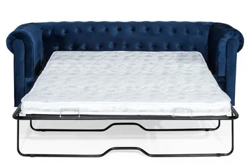 Chesterfield Lyx 3-sits Sammetssoffa - Djup soffa - Blå - Möbler - Soffa - Bäddsoffa - 3 sits bäddsoffa