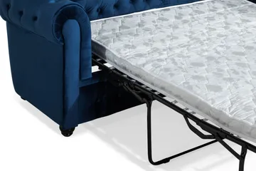 Chesterfield Lyx 3-sits Sammetssoffa - Djup soffa - Blå - Möbler - Soffa - Bäddsoffa - 3 sits bäddsoffa