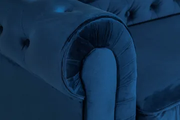 Chesterfield Lyx 3-sits Sammetssoffa - Djup soffa - Blå - Möbler - Soffa - Bäddsoffa - 3 sits bäddsoffa