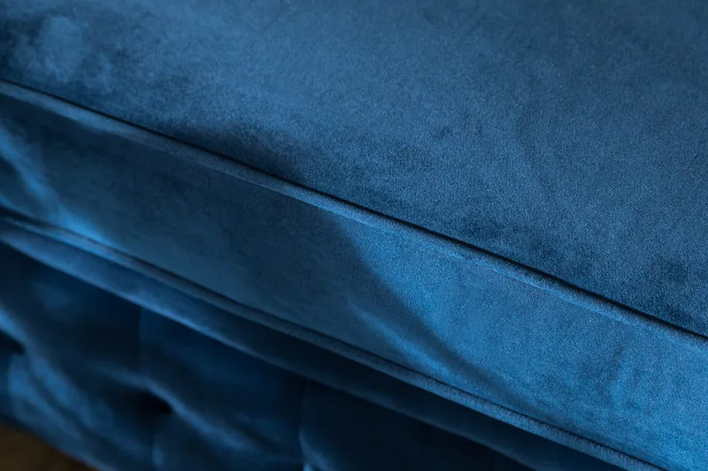 Chesterfield Lyx 3-sits Sammetssoffa - Djup soffa - Blå - Möbler - Soffa - Bäddsoffa - 3 sits bäddsoffa