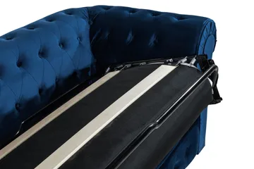 Chesterfield Lyx 3-sits Sammetssoffa - Djup soffa - Blå - Möbler - Soffa - Bäddsoffa - 3 sits bäddsoffa