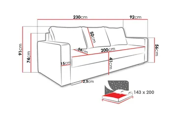 Clarina 3-sits Bäddsoffa NO_BRAND Green - Möbler - Soffa - Bäddsoffa - 3 sits bäddsoffa