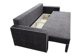 Clarina 3-sits Längsbäddad Bäddsoffa 143x200 cm med Förvaring i Sammet - Grön - Möbler - Soffa - Bäddsoffa - 3 sits bäddsoffa