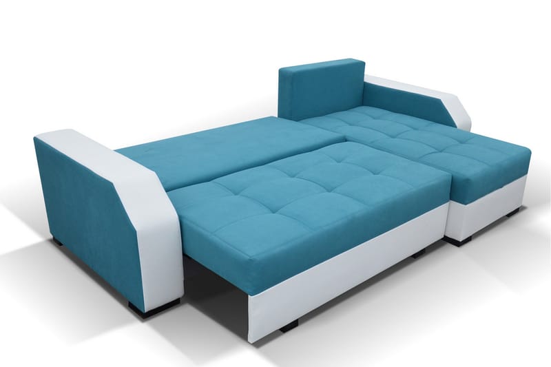 Concetta 3-sits Höger Bäddsoffa 195x125 cm med Förvaring i Tyg - Ljusgrå Melerad - Möbler - Soffa - Bäddsoffa - 3 sits bäddsoffa