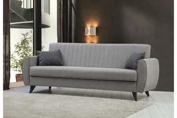 Dalima 3-sits Längsbäddad Bäddsoffa 55x183 cm med Förvaring i Tyg - Grå - Möbler - Soffa - Bäddsoffa - 3 sits bäddsoffa