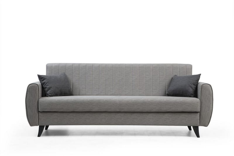 Dalima 3-sits Längsbäddad Bäddsoffa 55x183 cm med Förvaring i Tyg, Grå