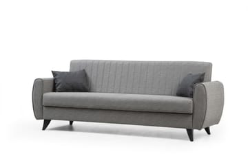 Dalima 3-sits Längsbäddad Bäddsoffa 55x183 cm med Förvaring i Tyg - Grå - Möbler - Soffa - Bäddsoffa - 3 sits bäddsoffa