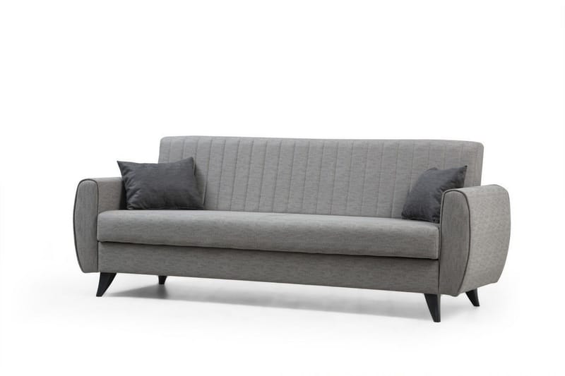 Dalima 3-sits Längsbäddad Bäddsoffa 55x183 cm med Förvaring i Tyg - Grå - Möbler - Soffa - Bäddsoffa - 3 sits bäddsoffa