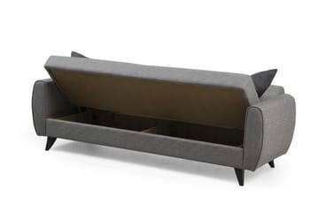 Dalima 3-sits Längsbäddad Bäddsoffa 55x183 cm med Förvaring i Tyg - Grå - Möbler - Soffa - Bäddsoffa - 3 sits bäddsoffa
