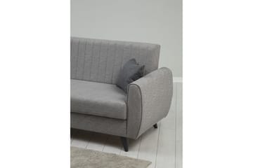 Dalima 3-sits Längsbäddad Bäddsoffa 55x183 cm med Förvaring i Tyg - Grå - Möbler - Soffa - Bäddsoffa - 3 sits bäddsoffa
