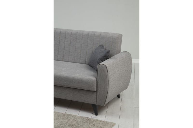 Dalima 3-sits Längsbäddad Bäddsoffa 55x183 cm med Förvaring i Tyg - Grå - Möbler - Soffa - Bäddsoffa - 3 sits bäddsoffa