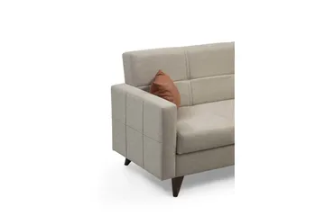 Darcia 3-sits Längsbäddad Bäddsoffa 75x183 cm med Förvaring i Tyg - Beige - Möbler - Soffa - Bäddsoffa - 3 sits bäddsoffa