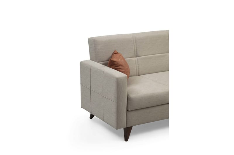 Darcia 3-sits Längsbäddad Bäddsoffa 75x183 cm med Förvaring i Tyg - Beige - Möbler - Soffa - Bäddsoffa - 3 sits bäddsoffa