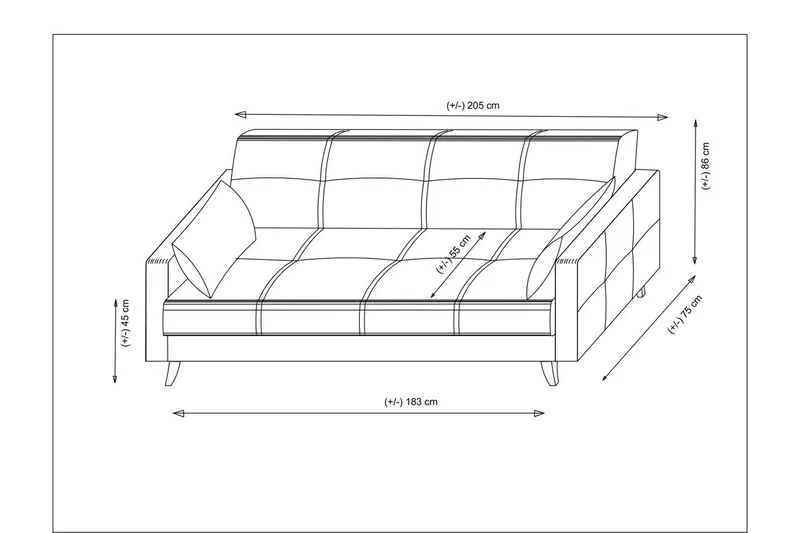 Darcia Bäddsoffa 3-sits - Beige - Möbler - Soffa - Bäddsoffa - 3 sits bäddsoffa