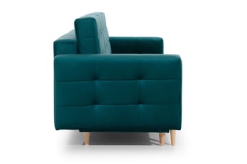 Deadra 3-sits Längsbäddad Bäddsoffa 133x196 cm i Tyg - Petrol - Möbler - Soffa - Bäddsoffa - 3 sits bäddsoffa
