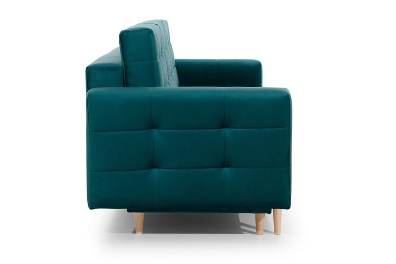 Deadra 3-sits Längsbäddad Bäddsoffa 133x196 cm i Tyg - Petrol - Möbler - Soffa - Bäddsoffa - 3 sits bäddsoffa