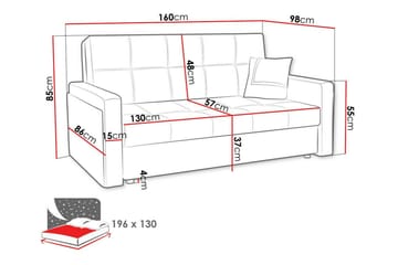 Denegal 3-sits Bäddsoffa Black - Möbler - Soffa - Bäddsoffa - 3 sits bäddsoffa