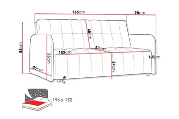 Denegal 3-sits Bäddsoffa NO_BRAND Ljusgrå - Möbler - Soffa - Bäddsoffa - 3 sits bäddsoffa