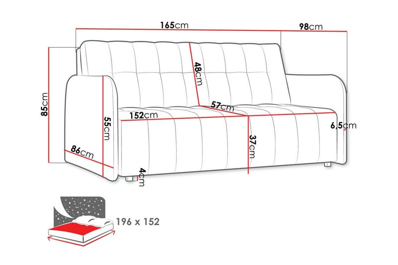 Denegal 3-sits Bäddsoffa - Möbler - Soffa - Bäddsoffa - 3 sits bäddsoffa