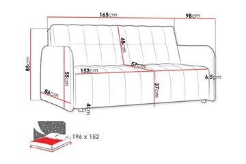 Denegal 3-sits Bäddsoffa - Möbler - Soffa - Bäddsoffa - 3 sits bäddsoffa
