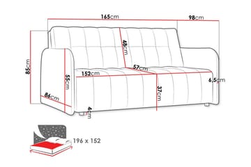 Denegal liten 3-sits Bäddsoffa Framåtbäddad i Mocka - Brun - Möbler - Soffa - Bäddsoffa - 3 sits bäddsoffa