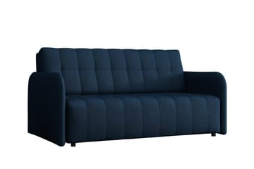 Denegal liten 3-sits Bäddsoffa Framåtbäddad i Plysch - Mörkblå - Möbler - Soffa - Bäddsoffa - 3 sits bäddsoffa