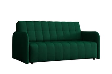 Denegal liten 3-sits Bäddsoffa Framåtbäddad i Plysch - Mörkgrön - Möbler - Soffa - Bäddsoffa - 3 sits bäddsoffa
