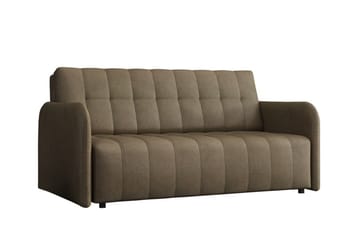 Denegal liten 3-sits Bäddsoffa Framåtbäddad i Plysch - Brun - Möbler - Soffa - Bäddsoffa - 3 sits bäddsoffa