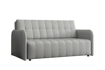 Denegal liten 3-sits Bäddsoffa Framåtbäddad i Plysch - Ljusgrå - Möbler - Soffa - Bäddsoffa - 3 sits bäddsoffa