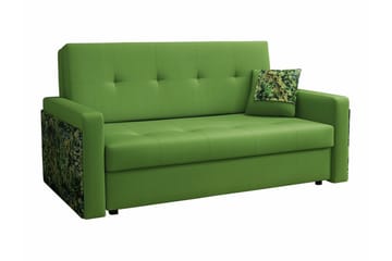 Denegal liten 3-sits Bäddsoffa Framåtbäddad i Plysch - Grön - Möbler - Soffa - Bäddsoffa - 3 sits bäddsoffa