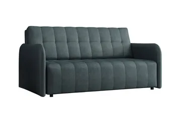 Denegal liten 3-sits Bäddsoffa Framåtbäddad i Plysch - Mörkgrå - Möbler - Soffa - Bäddsoffa - 3 sits bäddsoffa