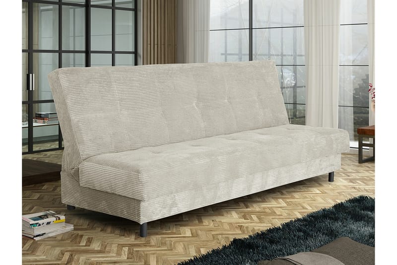 Denegal liten 3-sits Bäddsoffa Längsbäddad i Manchester - Beige/Ljusbeige - Möbler - Soffa - Bäddsoffa - 3 sits bäddsoffa