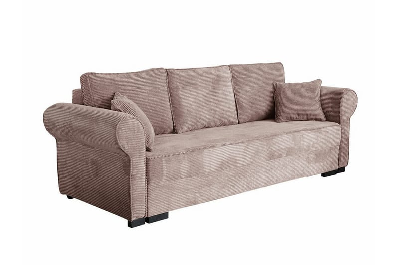 Denegal liten 3-sits Bäddsoffa Längsbäddad i Manchester, Brun/Beige