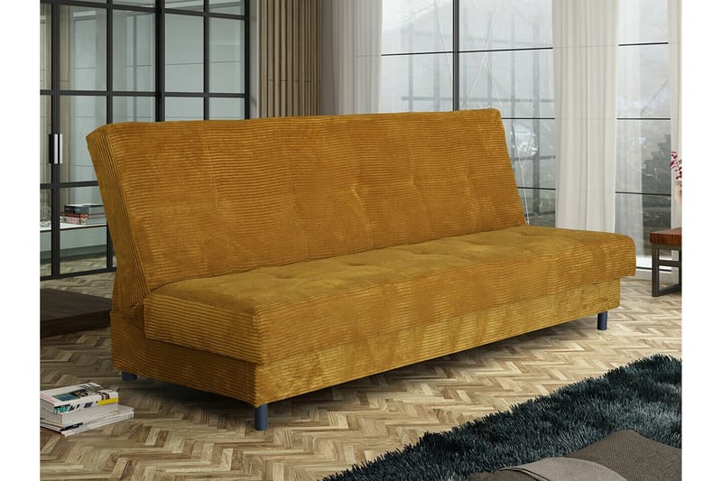 Denegal liten 3-sits Bäddsoffa Längsbäddad i Manchester - Gul - Möbler - Soffa - Bäddsoffa - 3 sits bäddsoffa