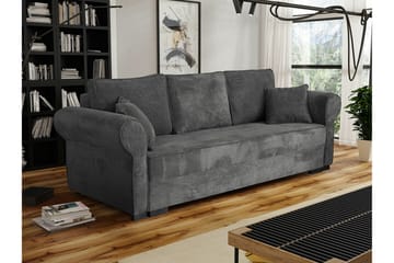 Denegal liten 3-sits Bäddsoffa Längsbäddad i Manchester - Mörkgrå - Möbler - Soffa - Bäddsoffa - 3 sits bäddsoffa