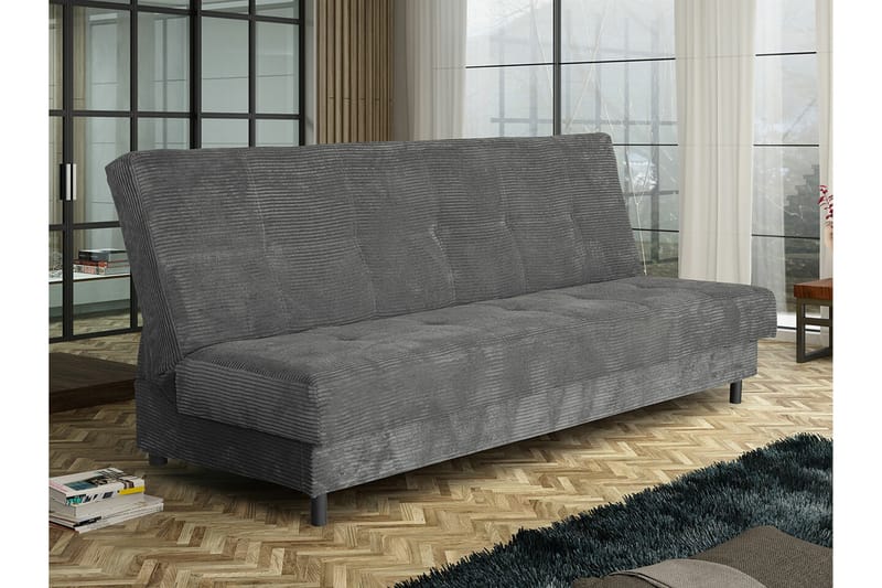 Denegal liten 3-sits Bäddsoffa Längsbäddad i Manchester - Mörkgrå - Möbler - Soffa - Bäddsoffa - 3 sits bäddsoffa