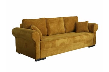 Denegal liten 3-sits Bäddsoffa Längsbäddad i Manchester - Senapsgul - Möbler - Soffa - Bäddsoffa - 3 sits bäddsoffa
