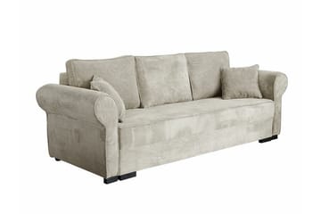 Denegal liten 3-sits Bäddsoffa Längsbäddad i Tyg - Beige - Möbler - Soffa - Bäddsoffa - 3 sits bäddsoffa