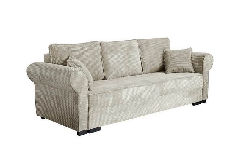 Denegal liten 3-sits Bäddsoffa Längsbäddad i Tyg, Beige
