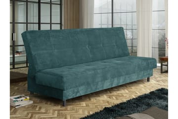 Denegal liten 3-sits Bäddsoffa Längsbäddad i Tyg - Turkos - Möbler - Soffa - Bäddsoffa - 3 sits bäddsoffa
