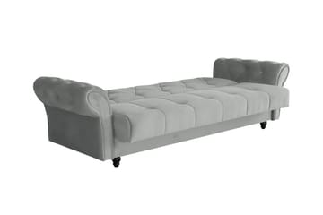 Denegal liten 3-sits Bäddsoffa Längsbäddad i Plysch - Mörkbrun - Möbler - Soffa - Bäddsoffa - 3 sits bäddsoffa